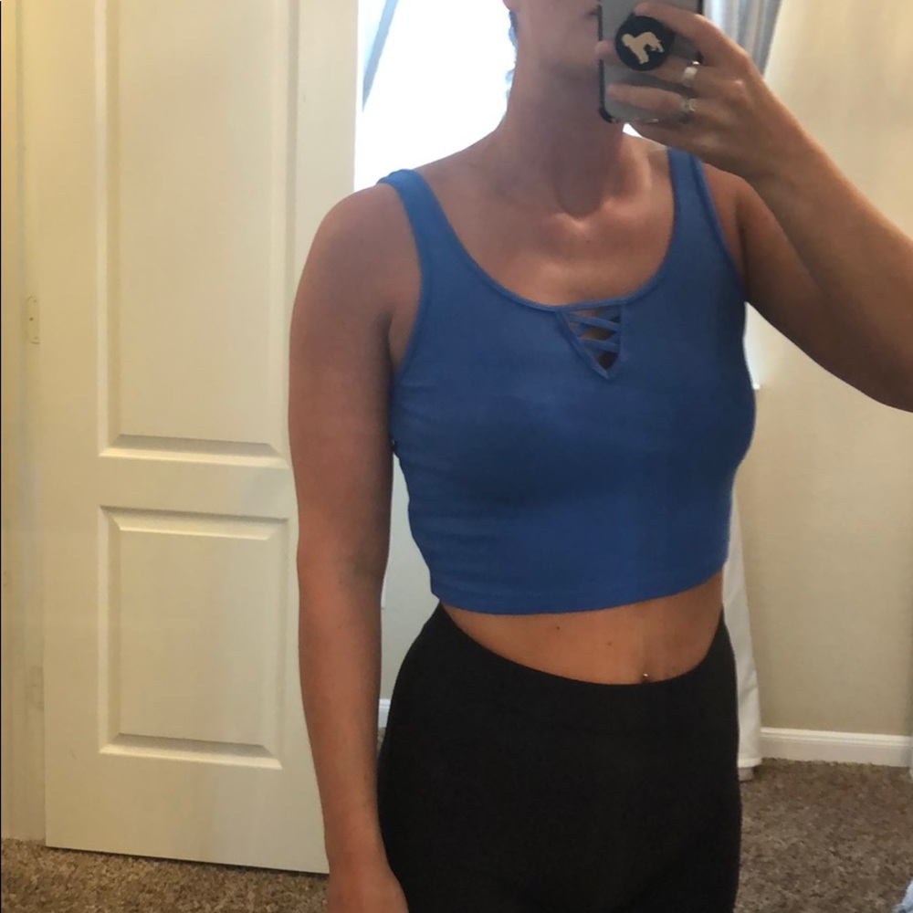 Blue crop top